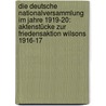 Die Deutsche Nationalversammlung im Jahre 1919-20: Aktenstücke zur Friedensaktion Wilsons 1916-17 door Nationalversammlung Germany.