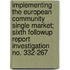 Implementing the European Community Single Market; Sixth Followup Report Investigation No. 332-267