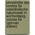 Jahreshefte Des Vereins Für Vaterländische Naturkunde in Württemberg, Volume 54 (German Edition)