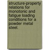Structure-Property Relations for Monotonic and Fatigue Loading Conditions for a Powder Metal Steel. by Paul Galon Allison