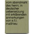 Vom Abendmahl des Herrn; in deutscher Uebersetzung mit erklärenden Anmerkungen von E.F.L. Matthieu