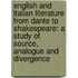 English and Italian Literature from Dante to Shakespeare: A Study of Source, Analogue and Divergence