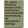 Joh. Georg Altmanns versuch einer historischen und Physischen Beschreibung der helvetischen Eisberge door Johann Georg Altmann