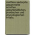 Matthias Saxtorphs gesammelte Schriften geburtshülflichen, praktischen und physiologischen Inhalts.