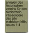 Annalen Des Historischen Vereins Für Den Niederrhein Inbesondere Das Alte Erzbistum Köln, Issues 1-4