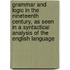 Grammar and Logic in the Nineteenth Century, As Seen in a Syntactical Analysis of the English Language