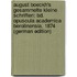August Boeckh's Gesammelte Kleine Schriften: Bd. Opuscula Academica Berolinensia. 1874 (German Edition)