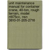 Unit Maintenance Manual for Container Crane, 40-Ton, Rough Terrain, Model Rt875cc, Nsn 3810-01-205-2716 door United States Dept of the Army