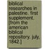 Biblical Researches in Palestine. First supplement. [From the American Biblical Repository. July, 1842.]