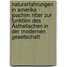 Naturerfahrungen in Amerika - Joachim Ritter zur Funktion des Ästhetischen in der Modernen Gesellschaft by Kathrin Haubold