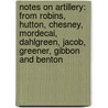 Notes on Artillery: from Robins, Hutton, Chesney, Mordecai, Dahlgreen, Jacob, Greener, Gibbon and Benton door William Leroy Broun