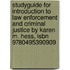 Studyguide For Introduction To Law Enforcement And Criminal Justice By Karen M. Hess, Isbn 9780495390909