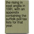 The Rising in East Anglia in 1381, with an appendix containing the Suffolk poll tax lists for that year.