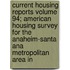Current Housing Reports Volume 94; American Housing Survey for the Anaheim-Santa Ana Metropolitan Area in