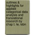 Outlines & Highlights For Applied Categorical Data Analysis And Translational Research By Chap T. Le, Isbn