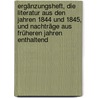 Ergänzungsheft, Die Literatur Aus Den Jahren 1844 Und 1845, Und Nachträge Aus Früheren Jahren Enthaltend by Christian Peter Laurop