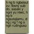 H Ng B Ngbeisut Zu: Tbsny Sub Do, Sasaki y Ngni Yu Niwo, H Ng B Ngsutajiamu, D Ng J Ng F Ng S Ngh Rudingusu
