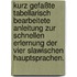 Kurz gefaßte tabellarisch bearbeitete Anleitung zur schnellen Erlernung der vier slawischen Hauptsprachen.