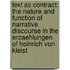 Text as Contract: The Nature and Function of Narrative Discourse in the Erzaehlungen of Heinrich Von Kleist