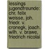Lessings Jugendfreunde: Chr. Felix Weisse, Joh. Friedr. v. Cronegk, Joach. Wilh. v. Brawe, Friedrich Nicolai
