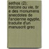 Sethos (2); Histoire Ou Vie, Tir E Des Monumens Anecdotes de L'Ancienne Egypte, Traduite D'Un Manuscrit Grec