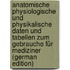 Anatomische Physiologische Und Physikalische Daten Und Tabellen Zum Gebrauche Für Mediziner (German Edition)