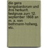 Die Gens langobardorum und ihre Herkunft. Festgruss zum 12. September 1868 an M. A. von Bethmann-Hollweg, etc.