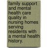 Family Support and Mental Health Care Quality in Nursing Homes Serving Residents with a Mental Health History. door Kathryn Frahm