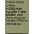 Mahler Müller Idyllen, vollständige Ausgabe in drei Bänden unter Benutzung des handschriftlichen Nachlasses