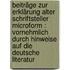 Beiträge zur Erklärung alter Schriftsteller microform : vornehmlich durch Hinweise auf die deutsche Literatur
