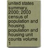 United States Summary, 2000; 2000 Census of Population and Housing. Population and Housing Unit Counts Volume 1