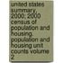 United States Summary, 2000; 2000 Census of Population and Housing. Population and Housing Unit Counts Volume 2