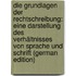 Die Grundlagen Der Rechtschreibung: Eine Darstellung Des Verhältnisses Von Sprache Und Schrift (German Edition)