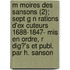 M Moires Des Sansons (2); Sept G N Rations D'ex Cuteurs 1688-1847- Mis En Ordre, R Dig?'s Et Publ. Par H. Sanson