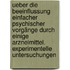 Ueber die Beeinflussung einfacher psychischer Vorgänge durch einige Arzneimittel. Experimentelle Untersuchungen