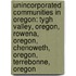Unincorporated Communities in Oregon: Tygh Valley, Oregon, Rowena, Oregon, Chenoweth, Oregon, Terrebonne, Oregon