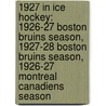1927 in Ice Hockey: 1926-27 Boston Bruins Season, 1927-28 Boston Bruins Season, 1926-27 Montreal Canadiens Season door Books Llc