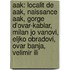 Aak: Localit de Aak, Naissance Aak, Gorge D'Ovar-Kablar, Milan Jo Vanovi, Eljko Obradovi, Ovar Banja, Velimir Ili