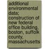 Additional Environmental Data; Construction of New Federal Office Building, Boston, Suffolk County, Massachusetts