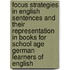Focus Strategies in English Sentences and Their Representation in Books for School Age German Learners of English