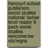 Harcourt School Publishers Social Studies National: Below Level Reader 6 Pack Social Studies Welcome/sw Sts/regns