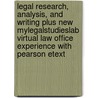 Legal Research, Analysis, And Writing Plus New Mylegalstudieslab Virtual Law Office Experience With Pearson Etext door Yvonne Ekern