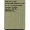 Das Princip Der Ministerverantwortlichkeit In Der Constitutionellen Monarchie: Eine Staatsrechtliche Abhandlung... door Adolf Samuely