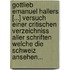 Gottlieb Emanuel Hallers [...] Versuch Einer Critischen Verzeichniss Aller Schriften Welche Die Schweiz Ansehen...