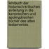 Lehrbuch der historisch-kritischen Einleitung in die kanonischen und apokryphischen Bücher des Alten Testamentes.