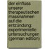 Der Einfluss Unserer Therapeutischen Massnahmen Auf Die Entzündung: Experimentelle Untersuchungen (German Edition)