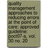 Quality Management Approaches to Reducing Errors at the Point of Care; Approved Guideline: Poct07-A, Vol. 30 No. 20 by Clsi