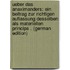Ueber Das  Anaximanders: Ein Beitrag Zur Richtigen Aufiassung Desselben Als Materiellen Princips . (German Edition)