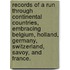 Records of a Run through Continental Countries, embracing Belgium, Holland, Germany, Switzerland, Savoy, and France.