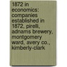 1872 in Economics: Companies Established in 1872, Pirelli, Adnams Brewery, Montgomery Ward, Avery Co., Kimberly-Clark door Books Llc